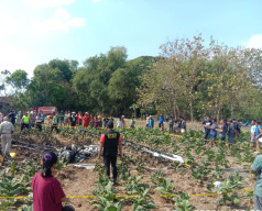 BREAKING NEWS: Pesawat Latih Terbakar Usai Mendarat Darurat di Sawah Ngawen Blora
