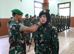 63 Prajurit Kodim 0721 Blora Naik Pangkat, Dandim Tekankan Tanggung Jawab Lebih Besar