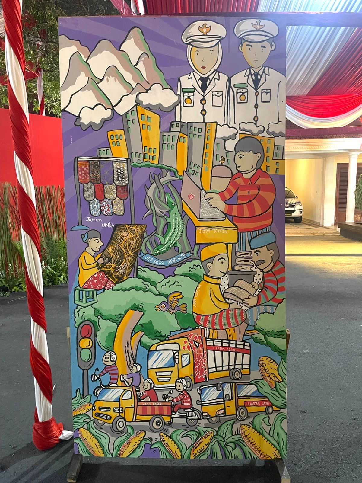 2.376 Mural Karya Siswa SMA, SMK, SLB Se-Jatim Pecahkan Rekor MURI