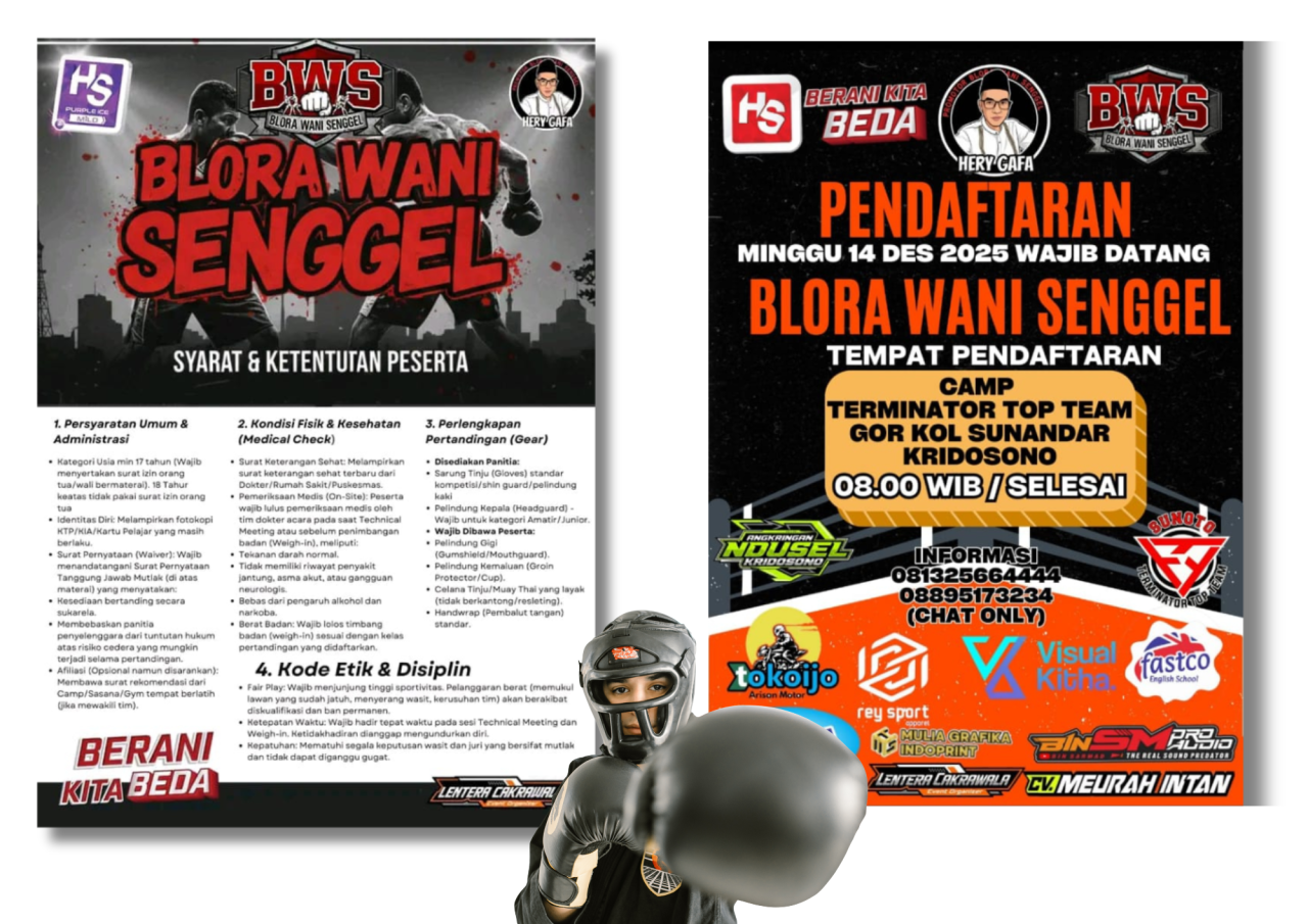 Event Kick Boxing Perdana Hadir di Blora, BWS Resmi Buka Pendaftaran!