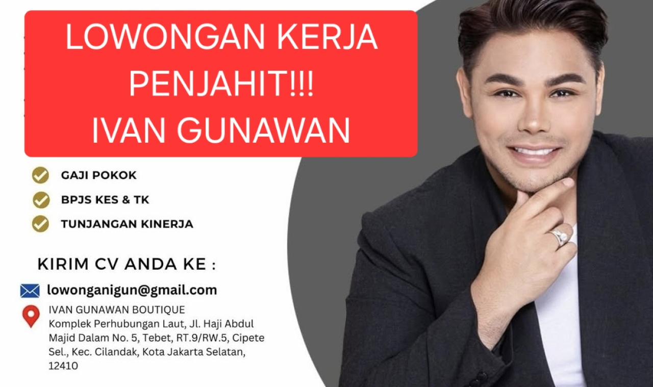 Ivan Gunawan Boutique Buka Lowongan Penjahit, Kesempatan Langka!